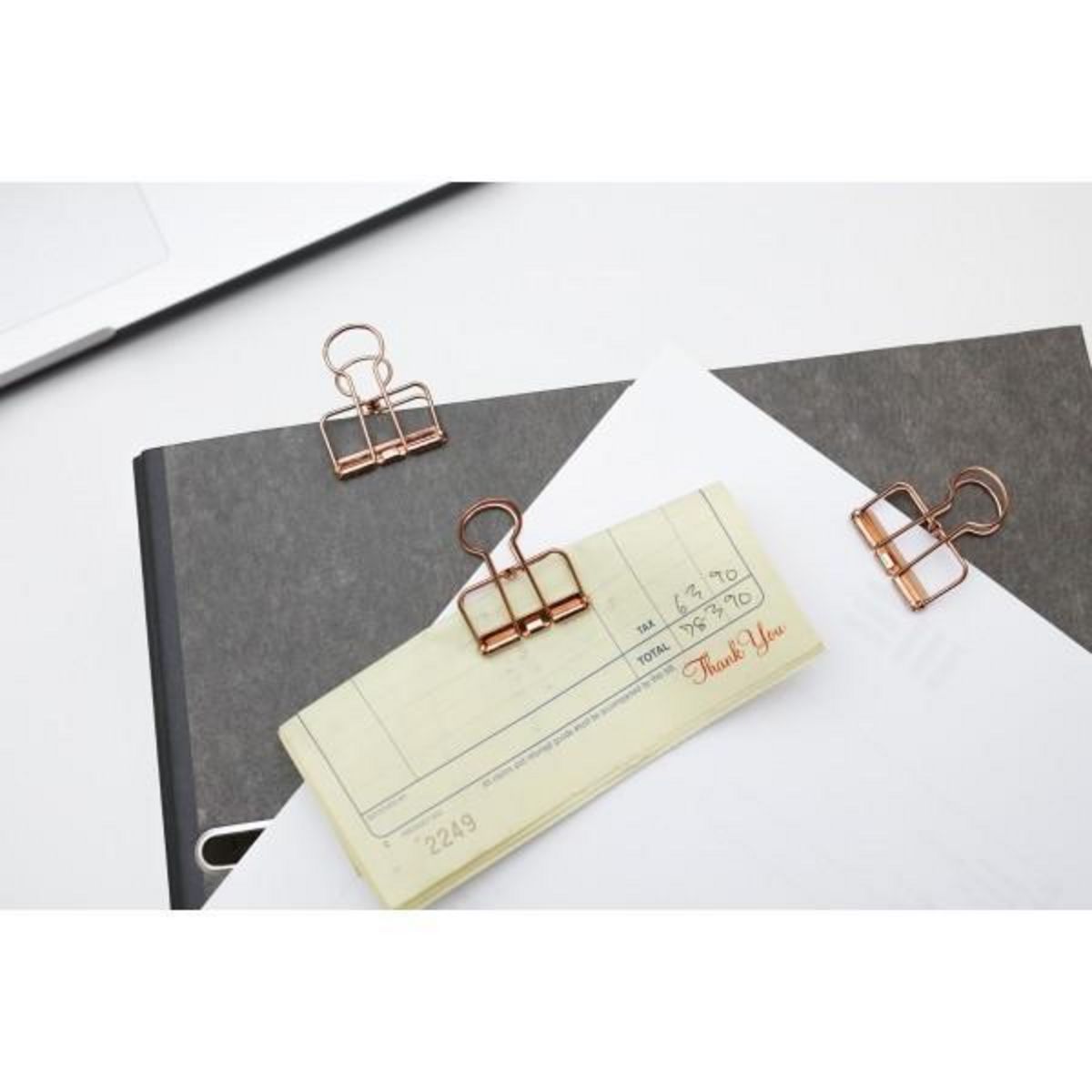 Kikkerland Pinces double-clip x 6 - cuivré