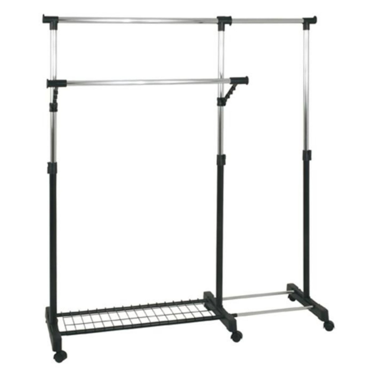 Paris Prix Portant à Vêtements  2 Tringles  170cm Noir