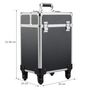 Voir la diapositive 3 : HOMCOM Valise trolley maquillage mallette cosmétique vanity poignée télescopique réglable 34L x 24l x 52H cm alu. noir