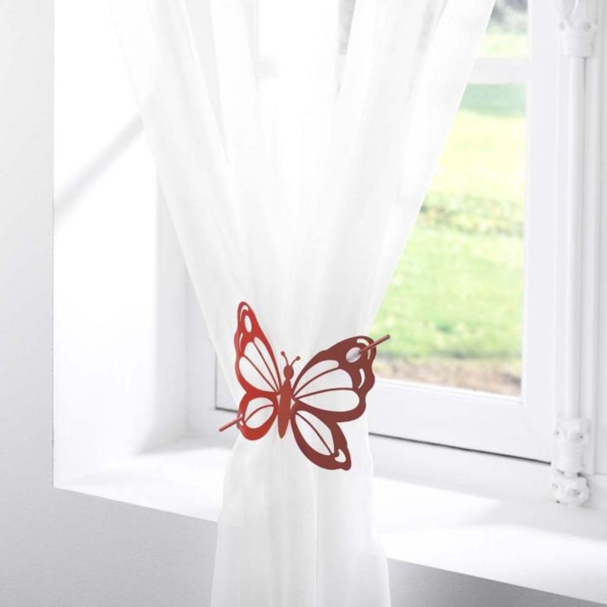 Paris Prix Embrasse de Rideau Broche  Farfalina  16cm Rouge