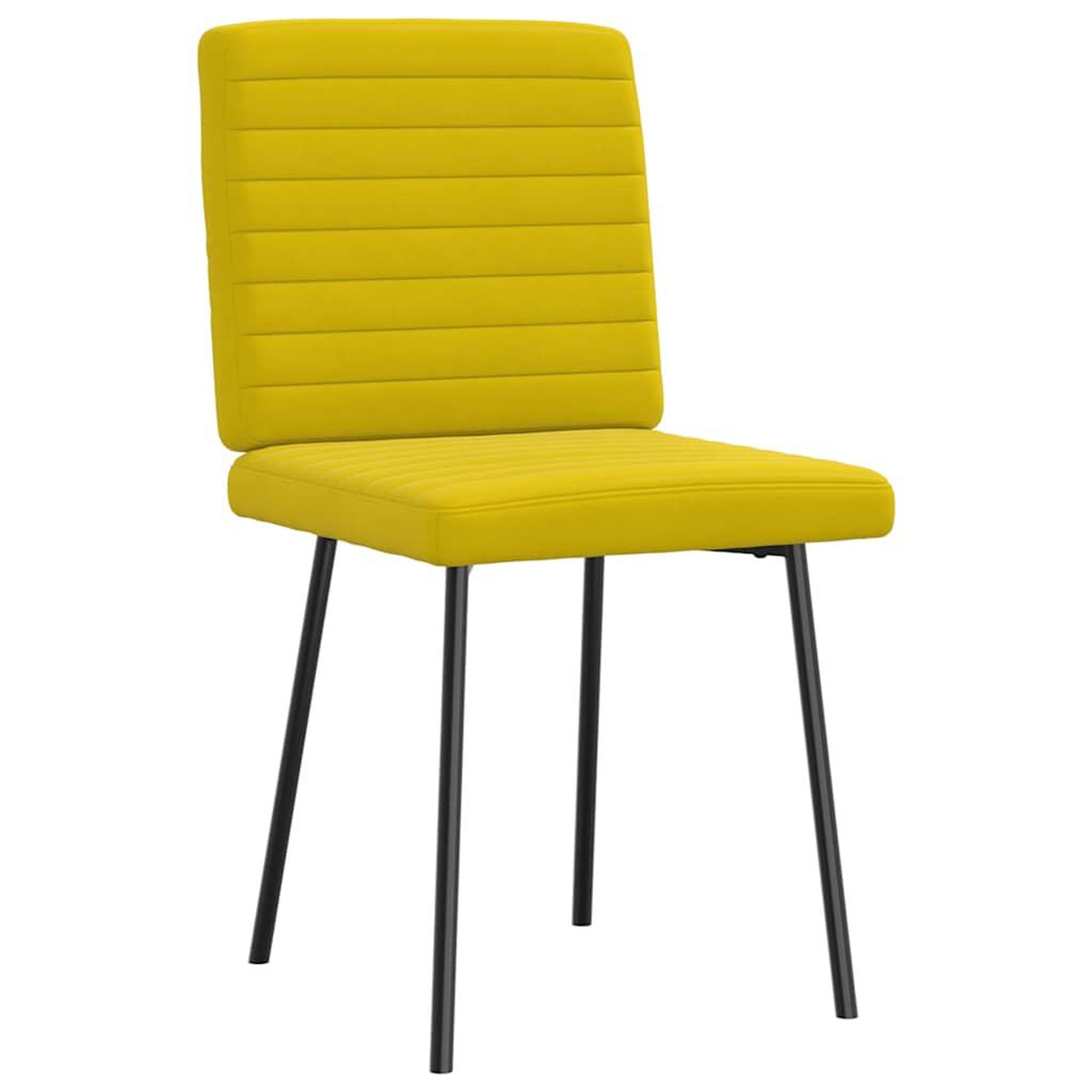 Voir la diapositive 3 : VIDAXL Chaises a manger lot de 6 jaune velours