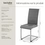 Voir la diapositive 6 : tectake Ensemble de chaises de salle à manger rembourré avec revêtement aspect cuir gris Lot de 6