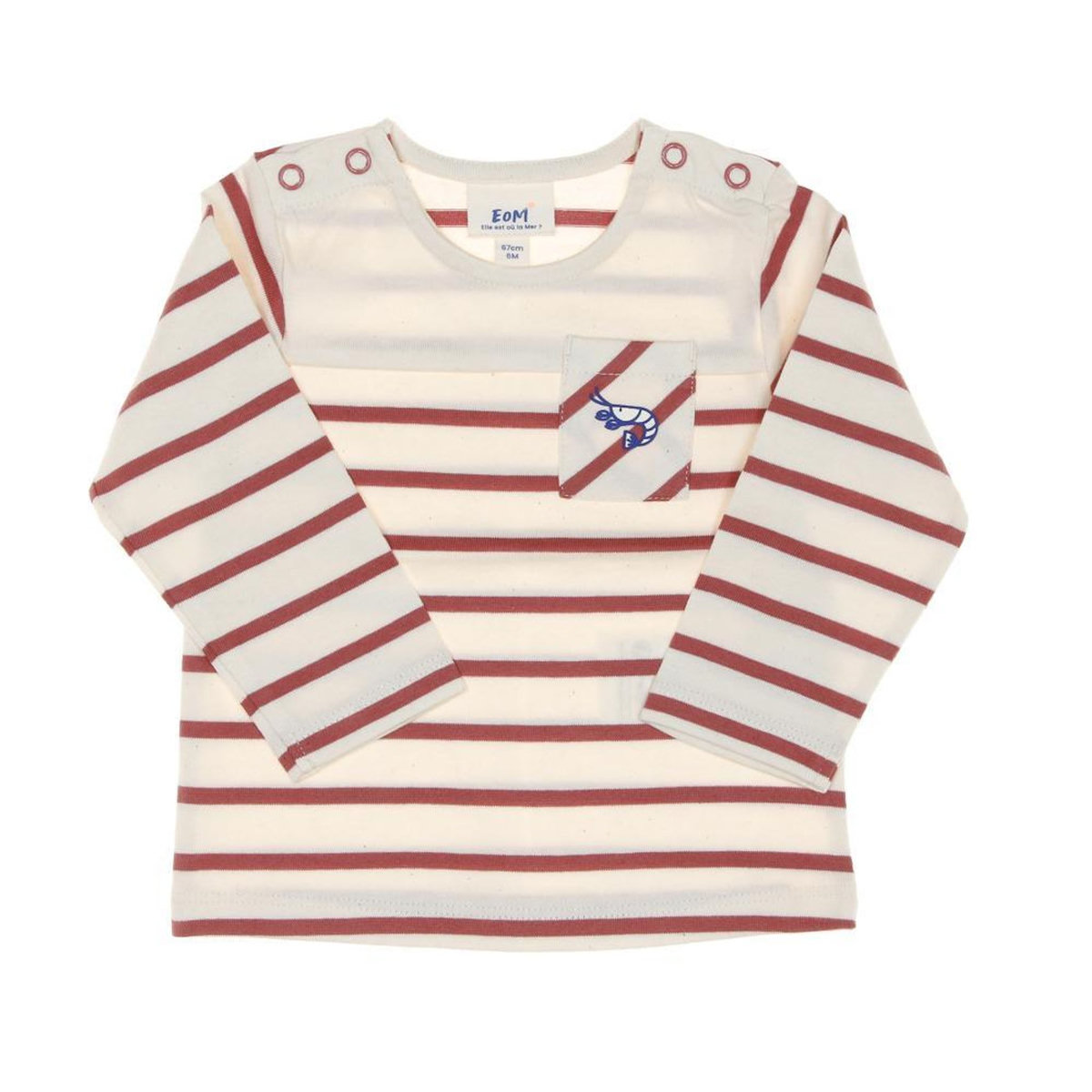 ELLE EST OU LA MER T-shirt Rose à Rayures Fille EOM Elorisa