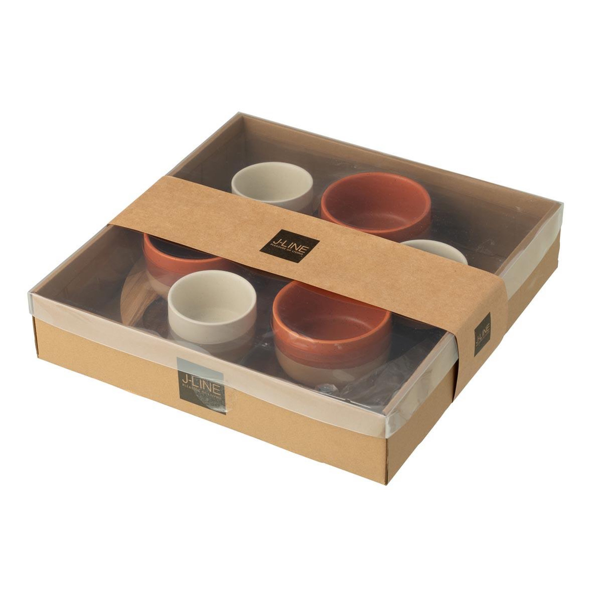 Voir la diapositive 3 : J-LINE Service Apéritif 7 Pièces  Avery  29cm Orange & Blanc