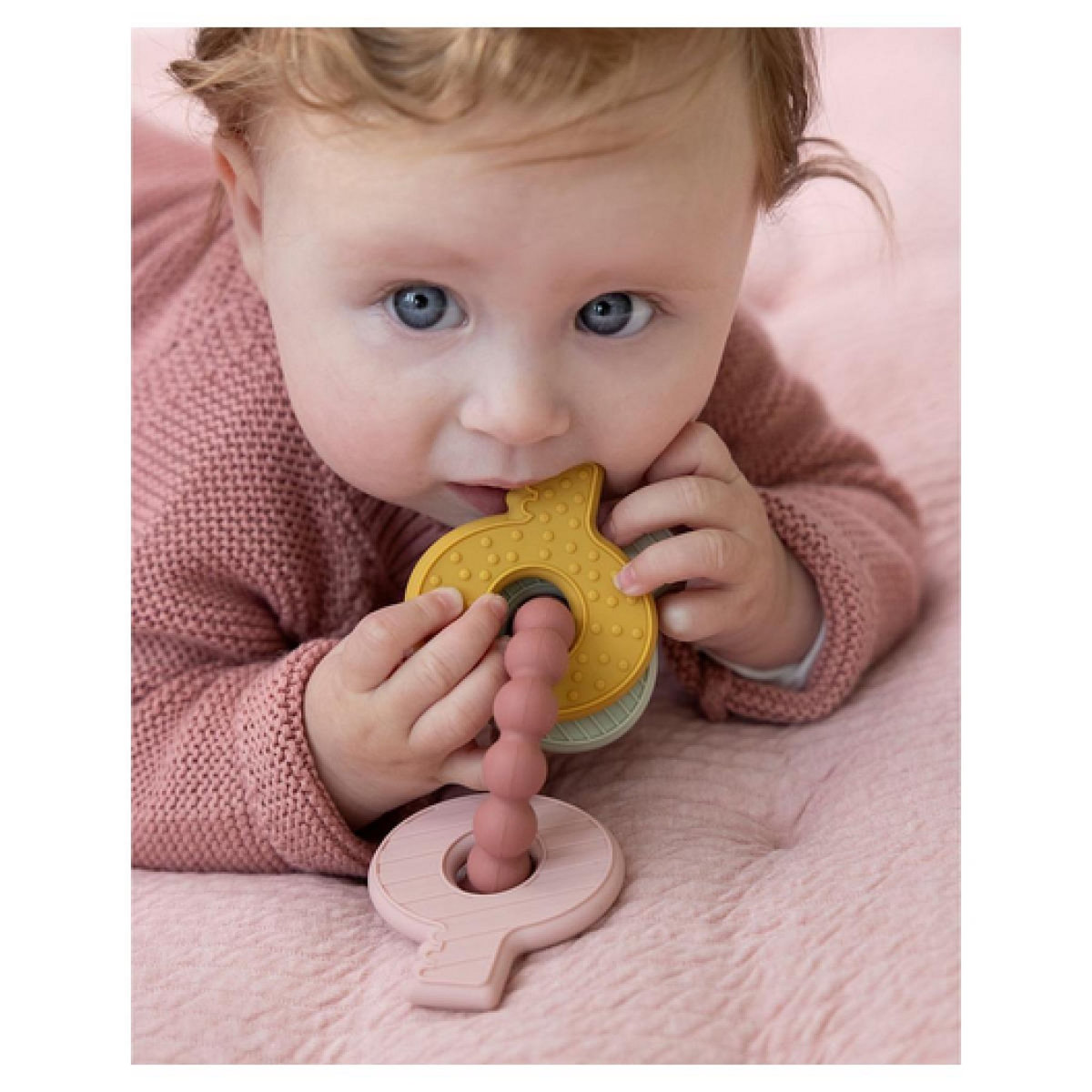 LITTLE DUTCH Trousseau de clés de dentition rose