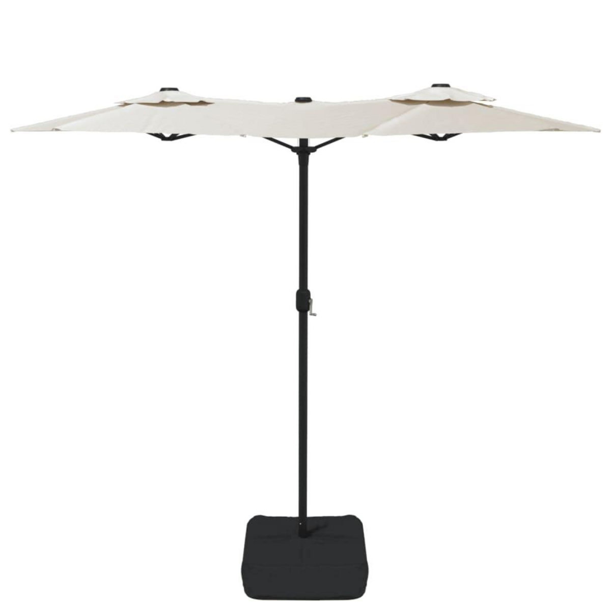 VIDAXL Parasol de jardin a double tete avec LED blanc sable 316x240 cm