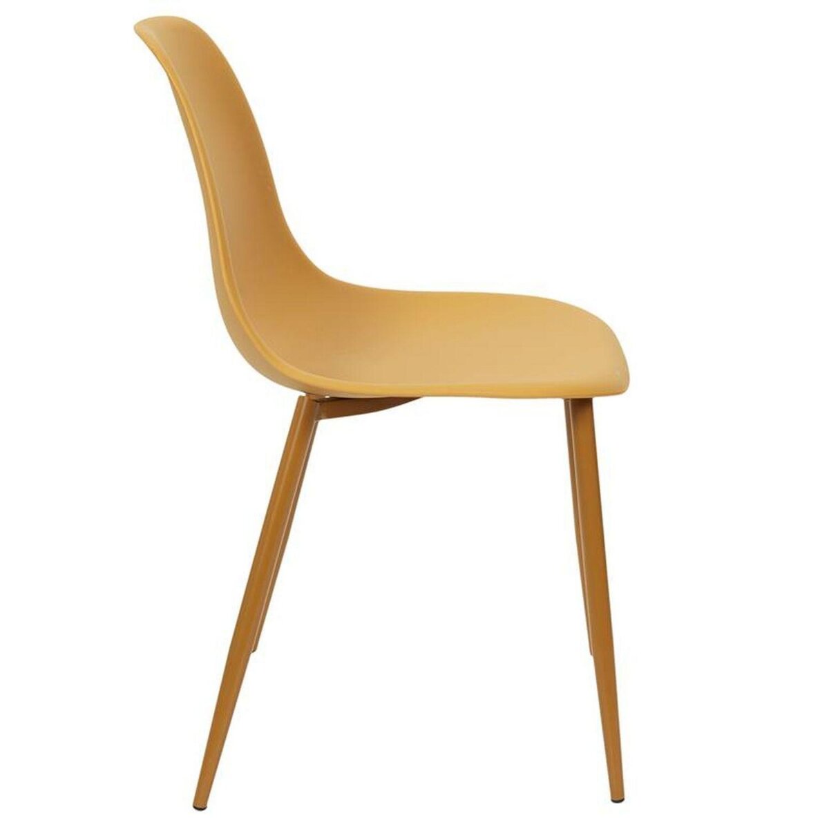 TOILINUX Lot de 6 Chaises style scandinave Mila avec pieds en métal - Jaune