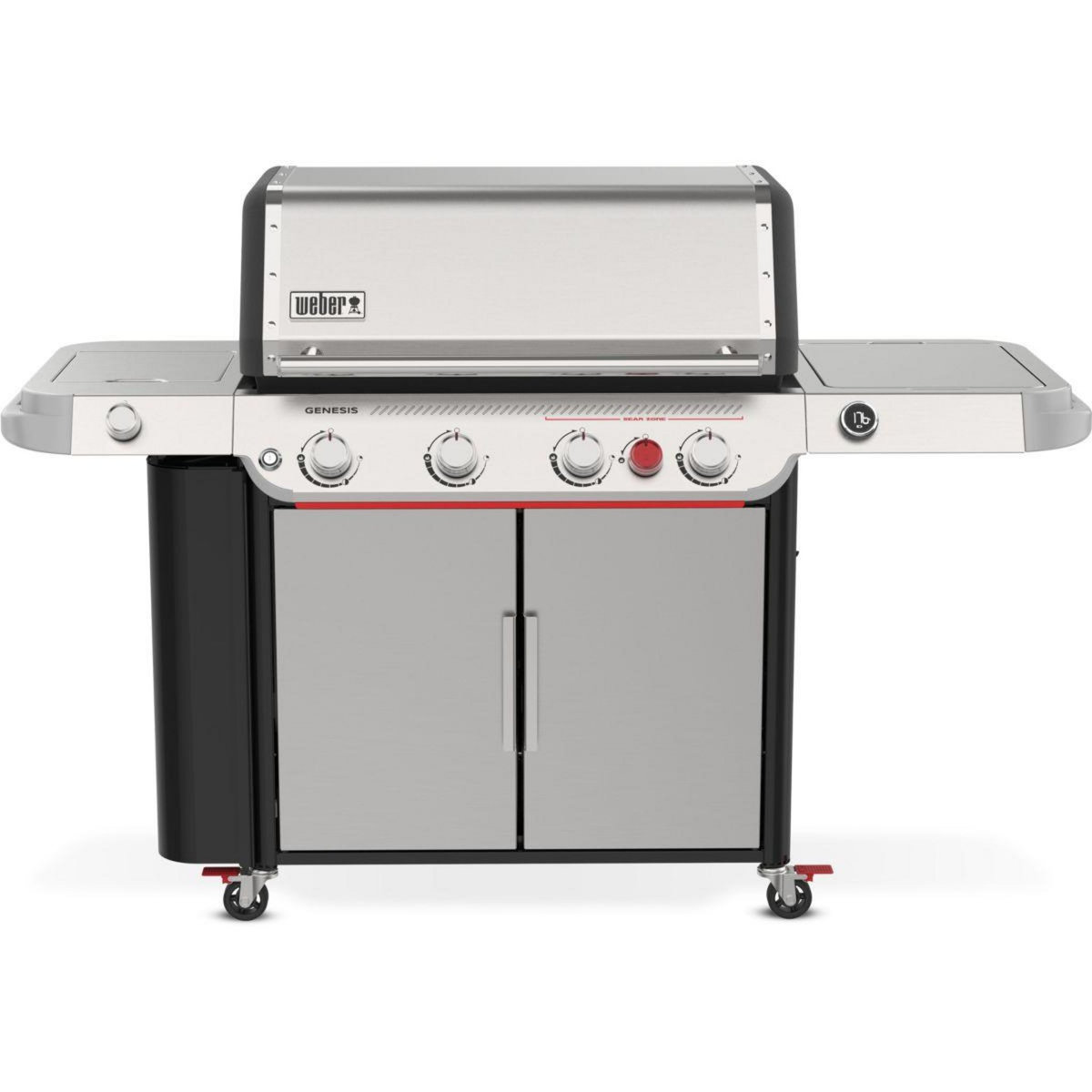 Weber Barbecue gaz Genesis SP-435 4 brûleurs réchaud latéral thermomètre digital sur chariot, 86x48 cm