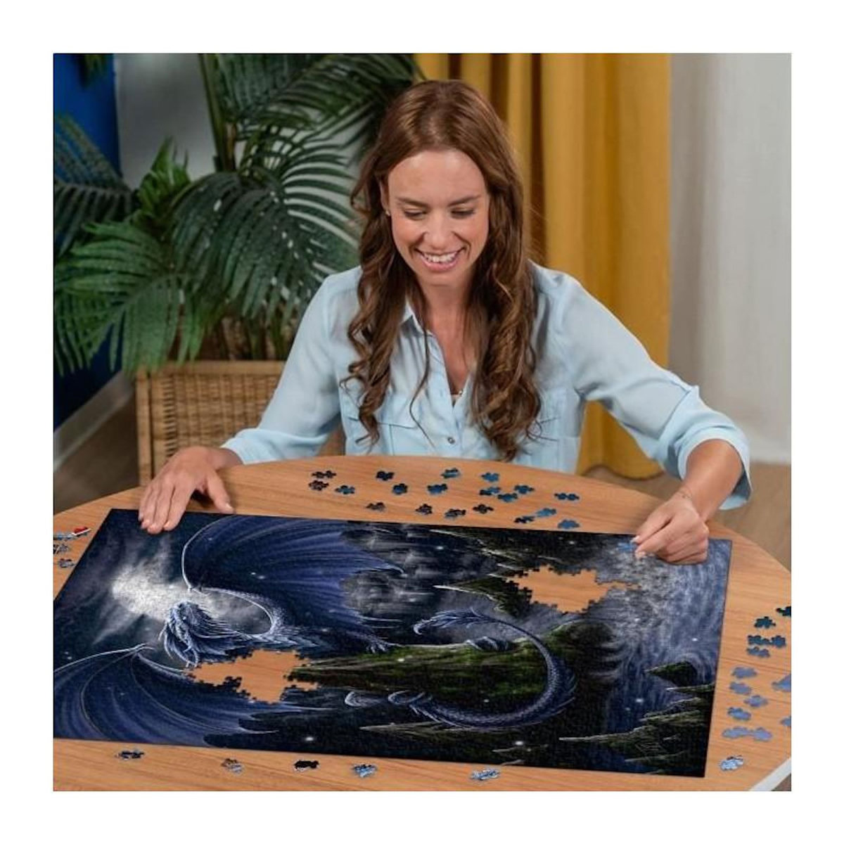 RAVENSBURGER Puzzle 1500 pièces Le Dragon bleu – Ravensburger – Dès 14 ans – Adulte – 80x60 cm