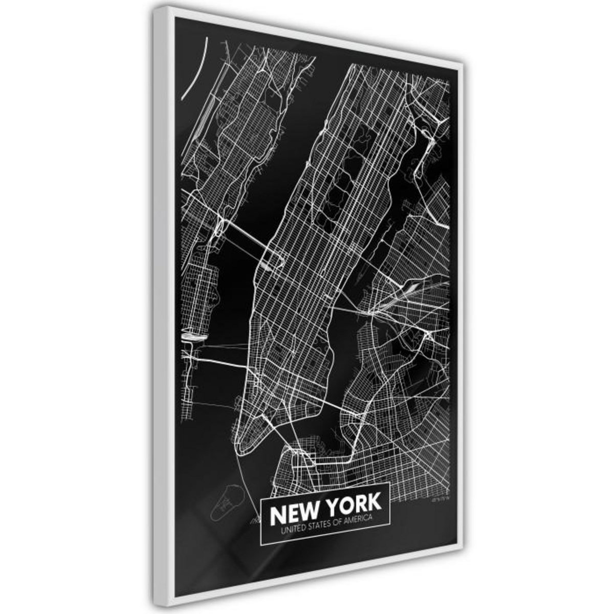 Paris Prix Affiche Murale Encadrée  City Map New York Dark