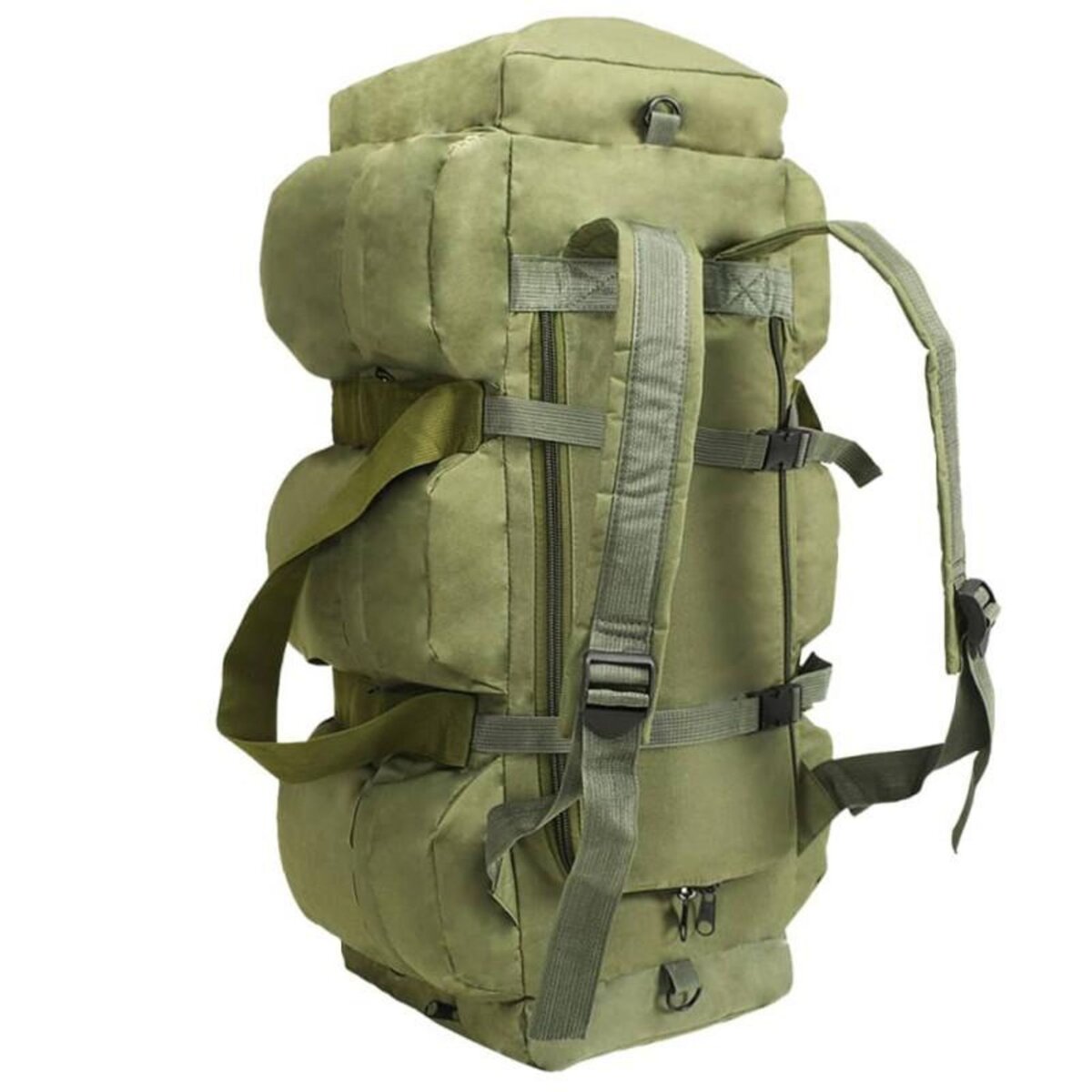 VIDAXL Sac de sport style militaire 3 en 1 90 L Vert olive