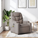 VIDAXL Fauteuil de massage inclinable Taupe Tissu