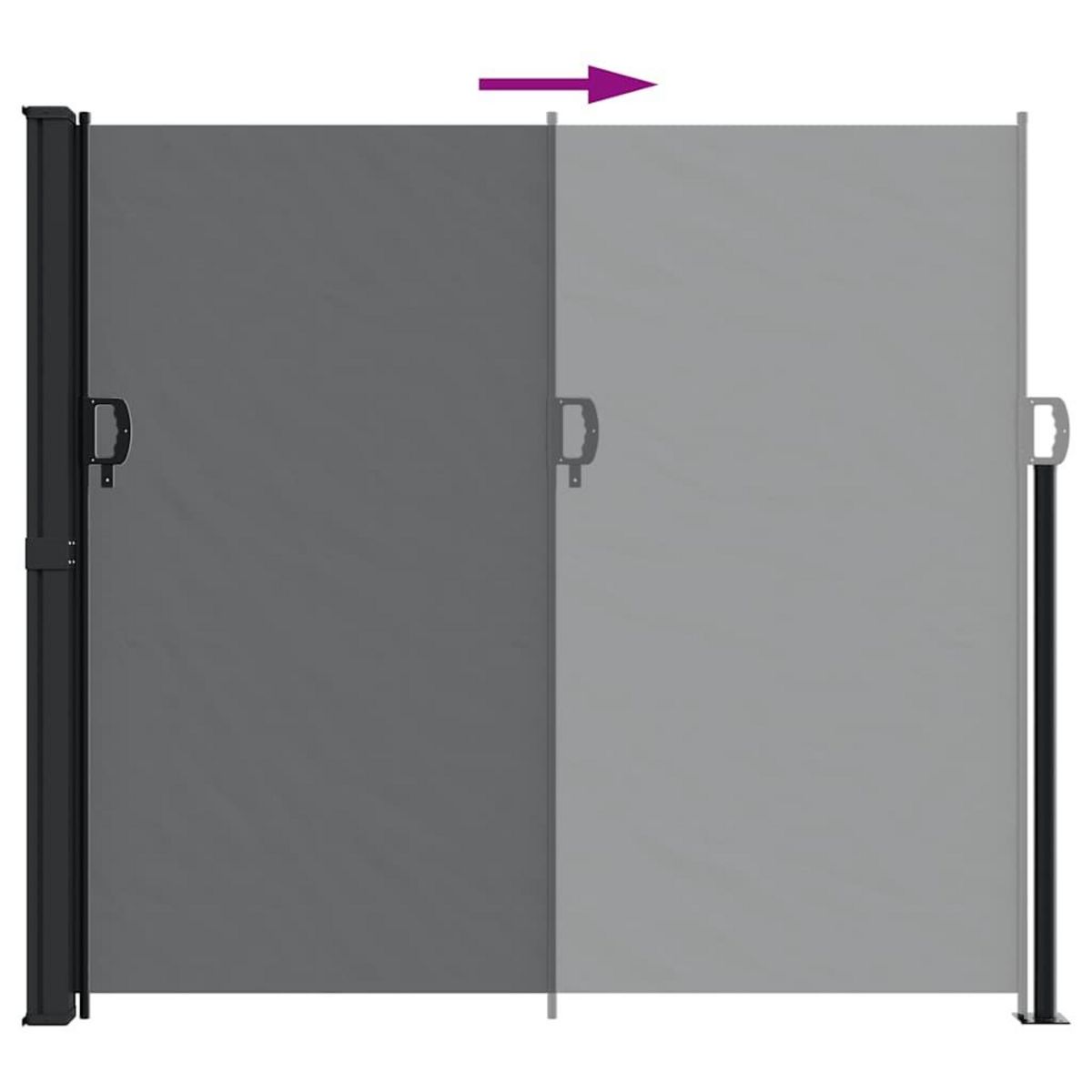 VIDAXL Auvent lateral retractable noir 180x300 cm