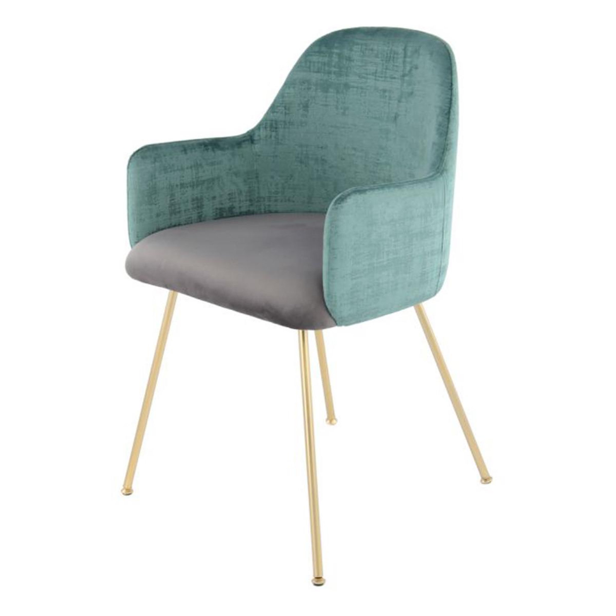 Paris Prix Chaise déco en velours  richard  85cm vert & gris