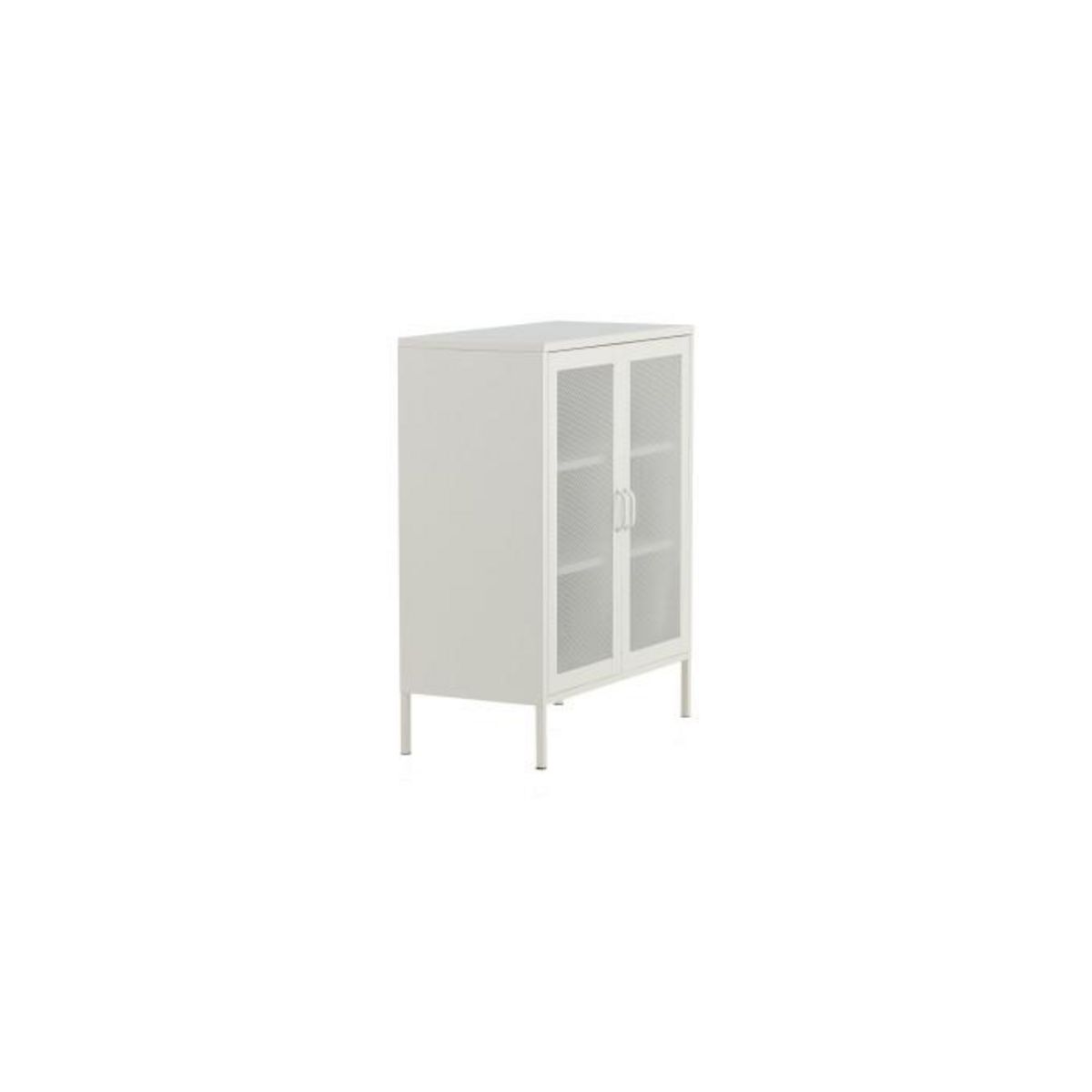 Paris Prix Buffet 2 Portes en Métal  Misha  101cm Blanc