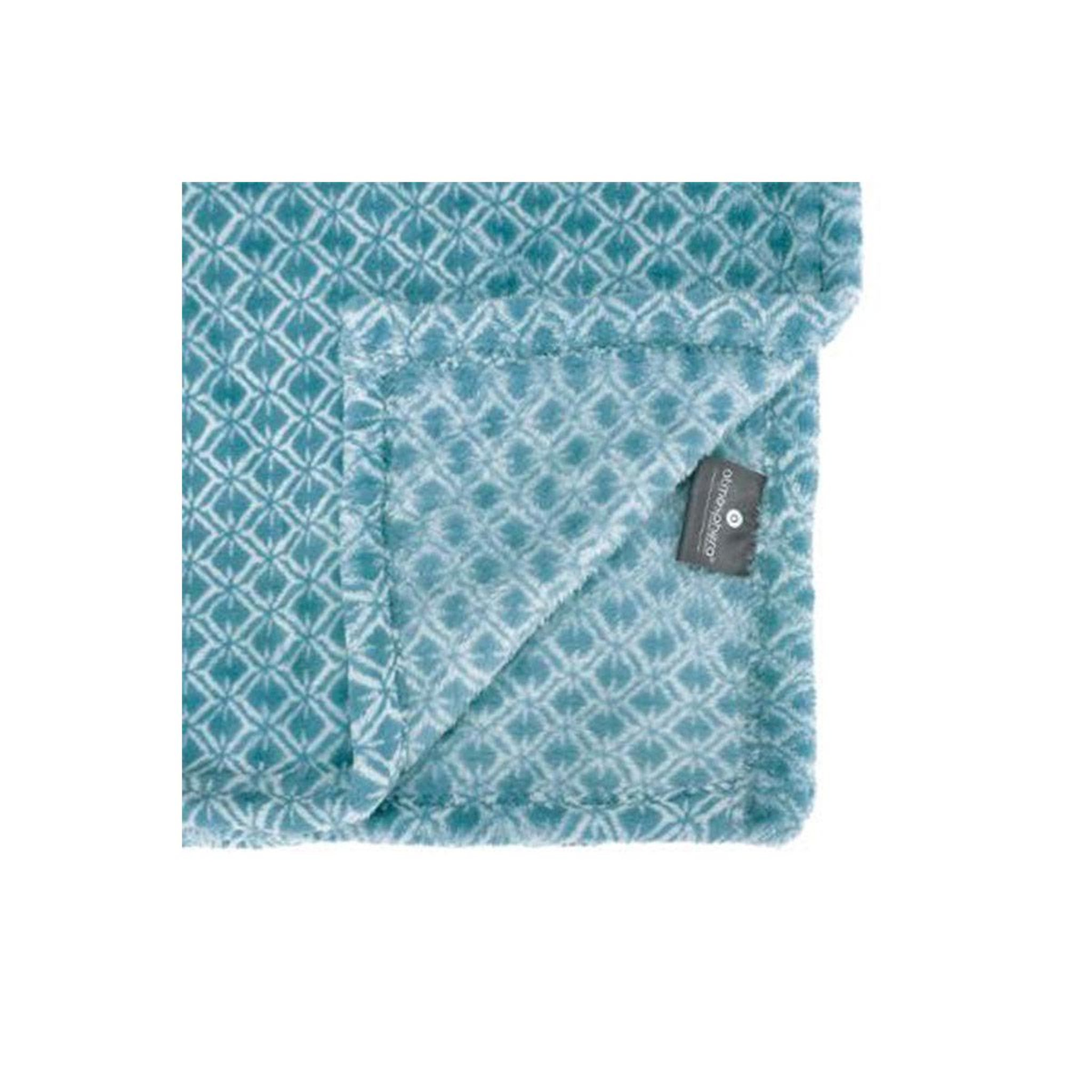 Voir la diapositive 2 : ATMOSPHERA Plaid flanelle imprimé  otto  125x150cm bleu