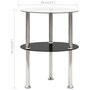 Voir la diapositive 5 : VIDAXL Table d'appoint 2 niveaux Transparent et noir 38cm Verre trempe