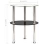 Voir la diapositive 5 : VIDAXL Table d'appoint 2 niveaux Transparent et noir 38cm Verre trempe