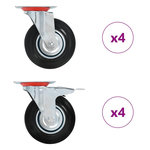 VIDAXL 8 pcs Roulettes pivotantes 125 mm