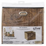 Voir la diapositive 3 : FIVE Boîte de rangement imprimé tropical en bambou et tissu Blackflora - Marron et noir