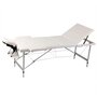Voir la diapositive 1 : VIDAXL Table pliable de massage Blanc creme 3 zones cadre en aluminium
