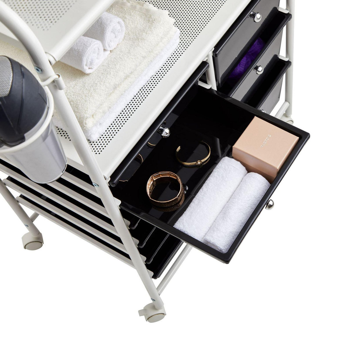 IDIMEX Caisson sur roulettes MARITA, 6 + 3 tiroirs, chromé