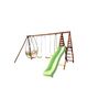Voir la diapositive 2 : Soulet Portique balançoire avec toboggan - Bois - H2.22m - JACINTHE