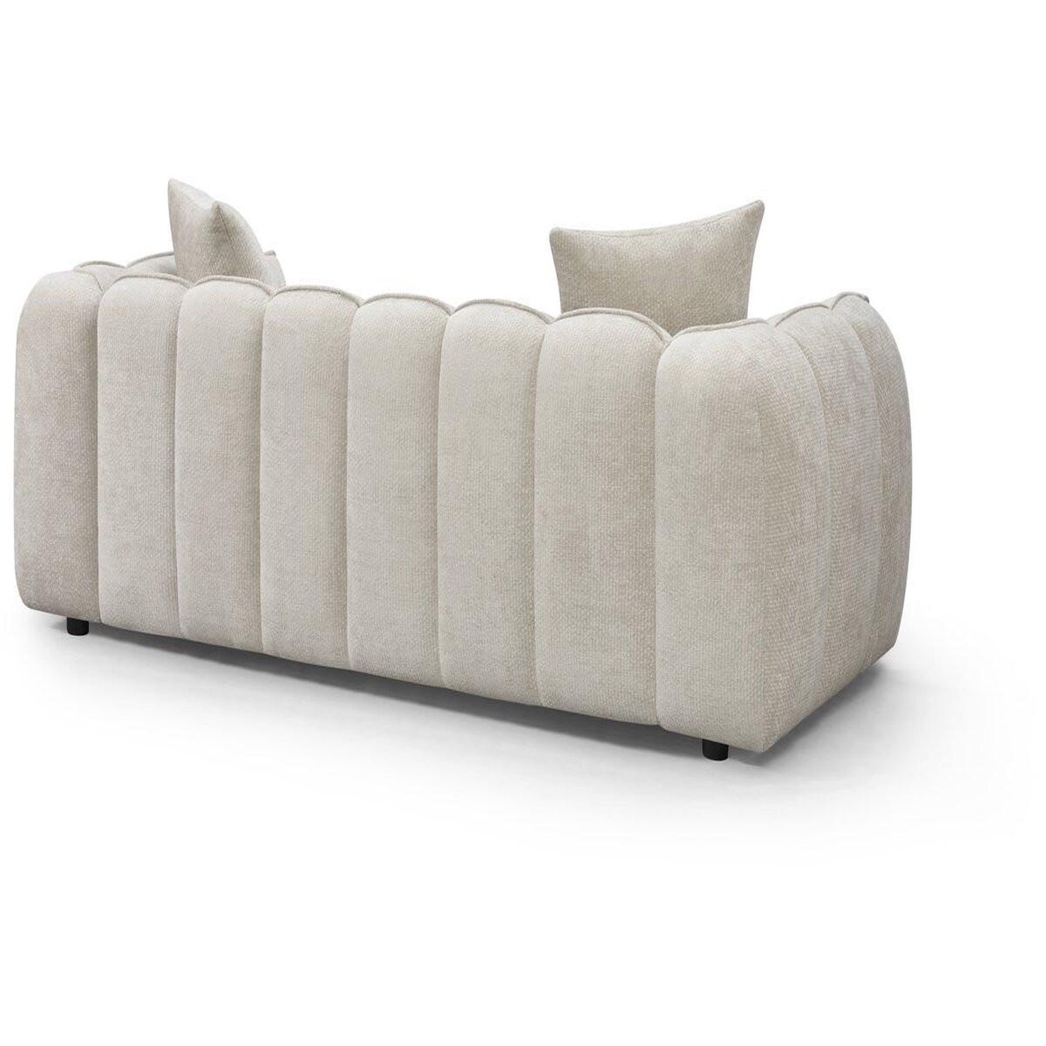 Voir la diapositive 4 : Habitat et Jardin Canapé droit en tissu style bubble  balzac  - 3 places - beige