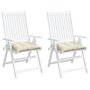 VIDAXL Coussins de chaise 2 pcs blanc creme 50x50x7 cm tissu oxford
