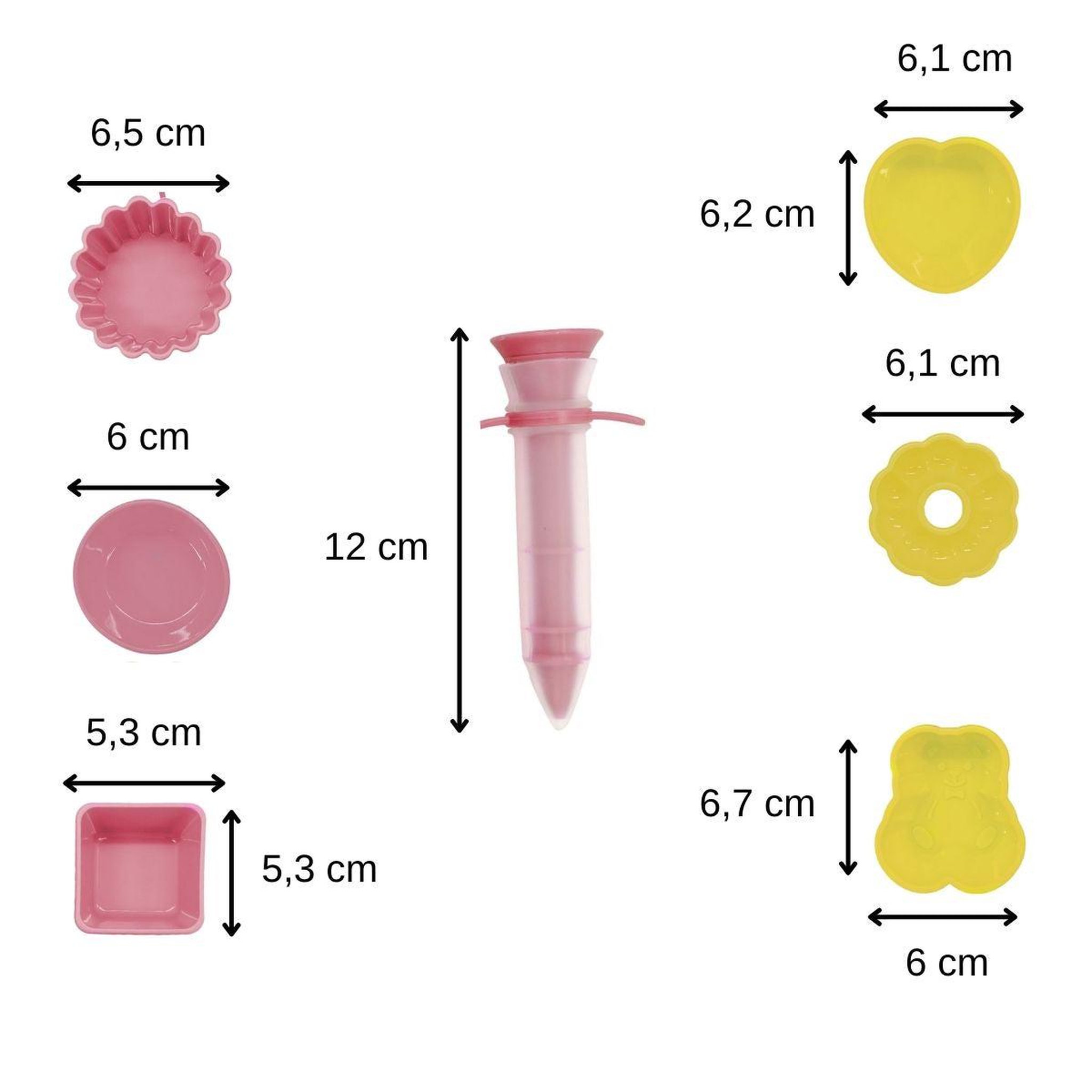 Voir la diapositive 3 : Fackelmann Set de 7 ustensiles de pâtisserie avec stylo de décoration et mini moules Fackelmann Mini Monsters