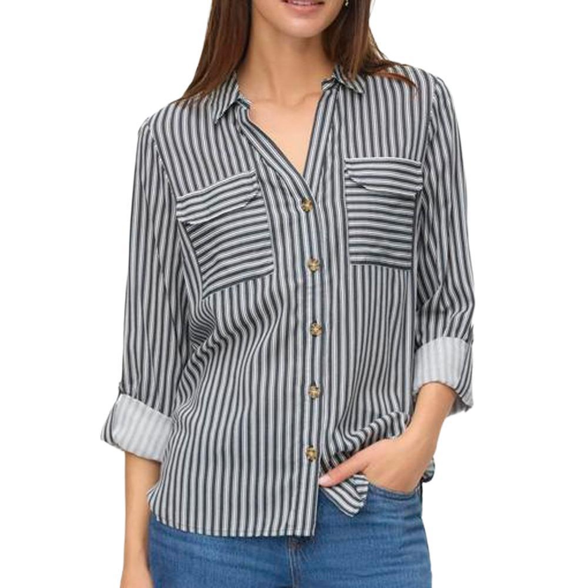 Vero Moda Chemise Noir/Blanches Femme Vero Moda Bumpy. Coloris disponibles : Noir
