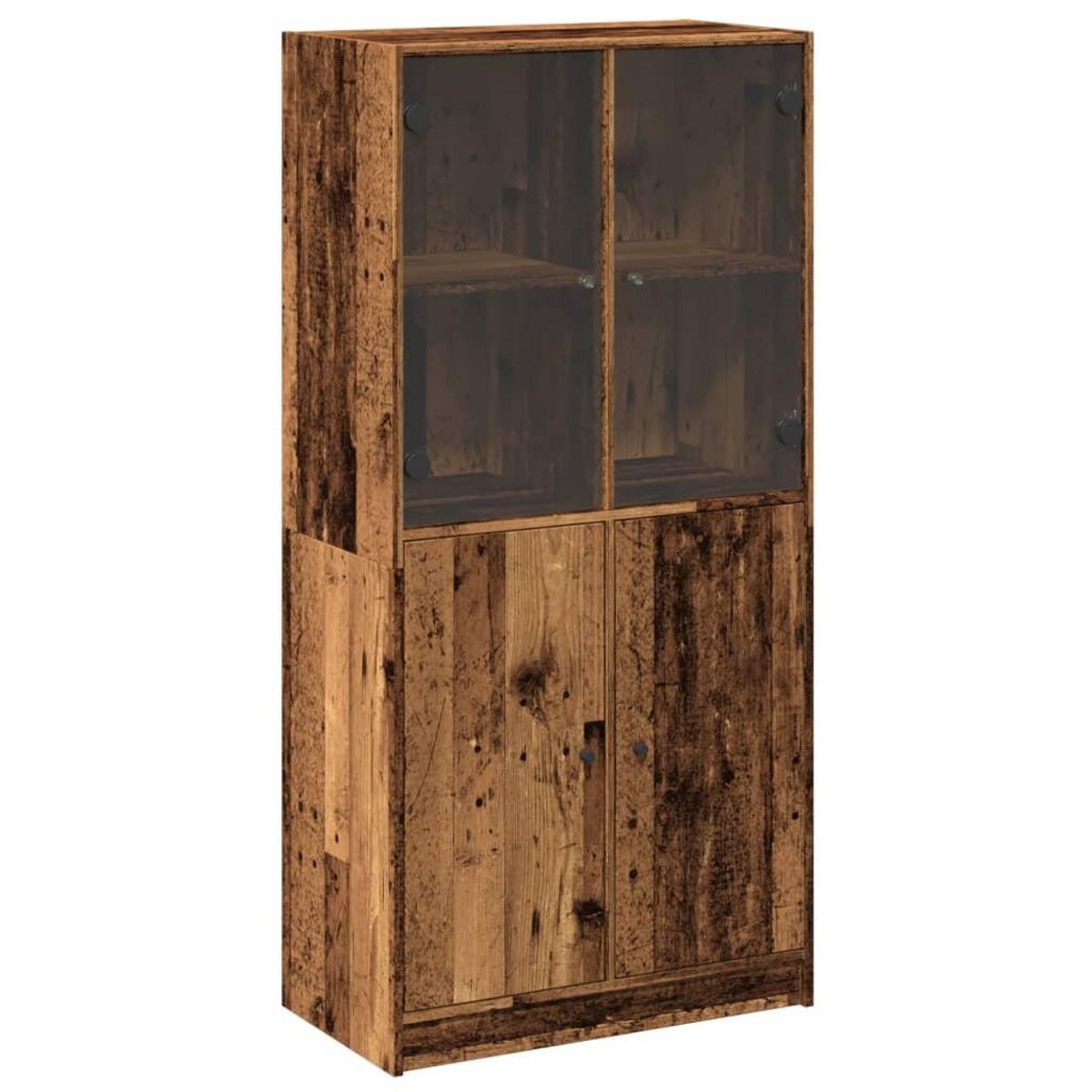 VIDAXL Buffet haut avec portes vieux bois 68x37x142 cm bois ingenierie