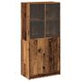 Voir la diapositive 2 : VIDAXL Buffet haut avec portes vieux bois 68x37x142 cm bois ingenierie