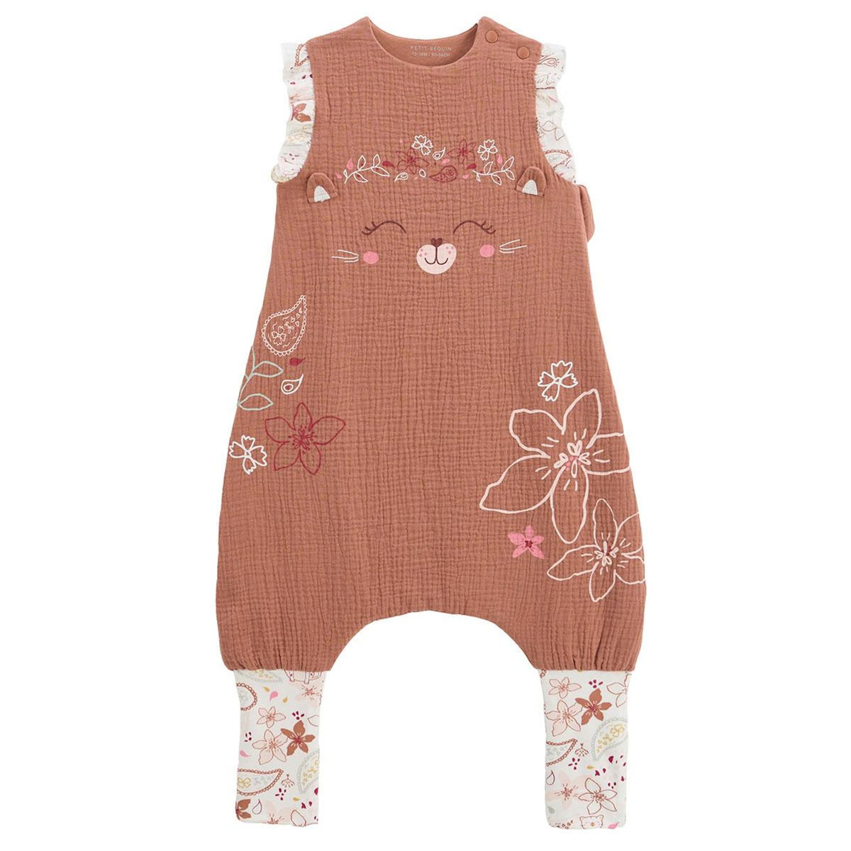 Petit Béguin Turbulette d'été en gaze de coton avec pieds retroussables Arizona