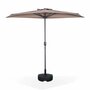 Voir la diapositive 3 : SWEEEK Parasol de balcon Ø250cm  – CALVI – Demi-parasol droit, mât central en aluminium avec manivelle d'ouverture