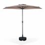 Voir la diapositive 3 : SWEEEK Parasol de balcon Ø250cm  – CALVI – Demi-parasol droit, mât central en aluminium avec manivelle d'ouverture