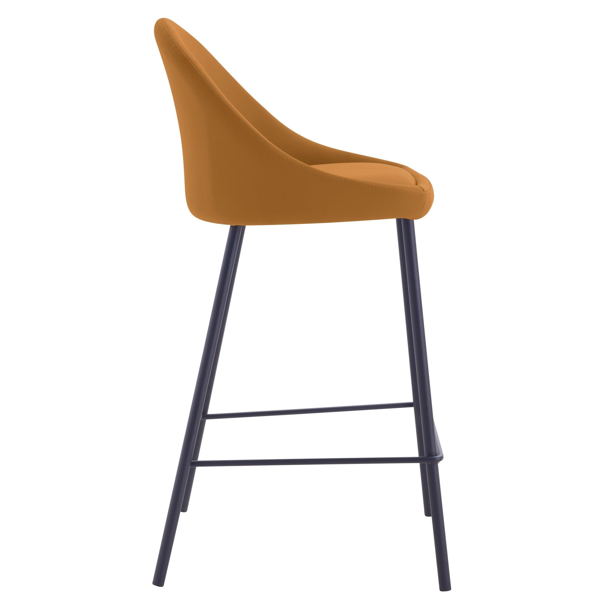 Voir la diapositive 6 : MAISON PAVANE Lot de 2 chaises pour îlot central 65 cm en pu cannelle-misty