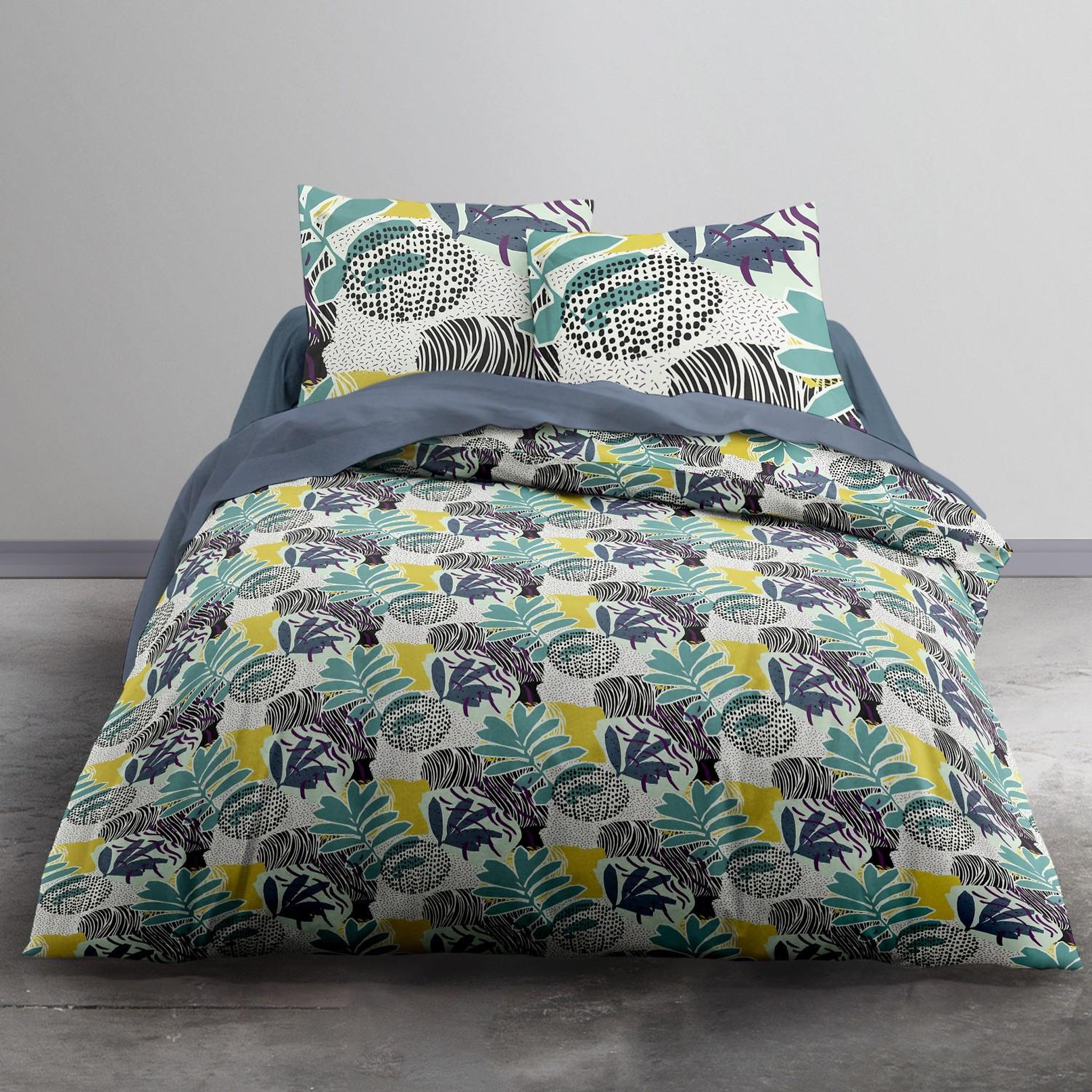 Home collection Parure housse de couette 240x220cm 100%coton 57fils ingraa