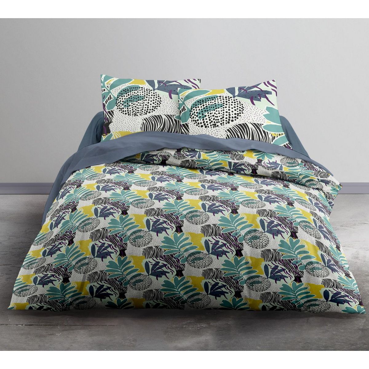 Home collection Parure housse de couette 240x220cm 100%coton 57fils ingraa