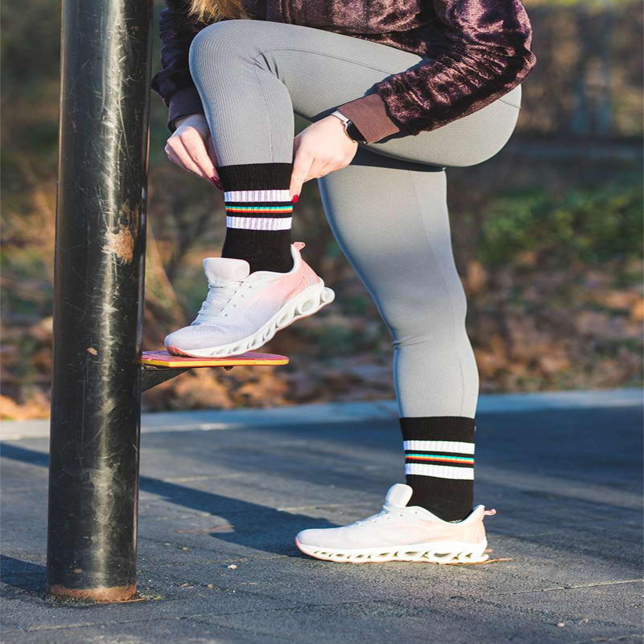 Voir la diapositive 3 : TRY TO FLY Chaussettes active life style - noir, style rétro