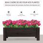 Voir la diapositive 4 : OUTSUNNY Jardinière sur pieds bac à fleurs dim. 100L x 36l x 36H cm inserts d'irrigation inclus bois massif sapin traité