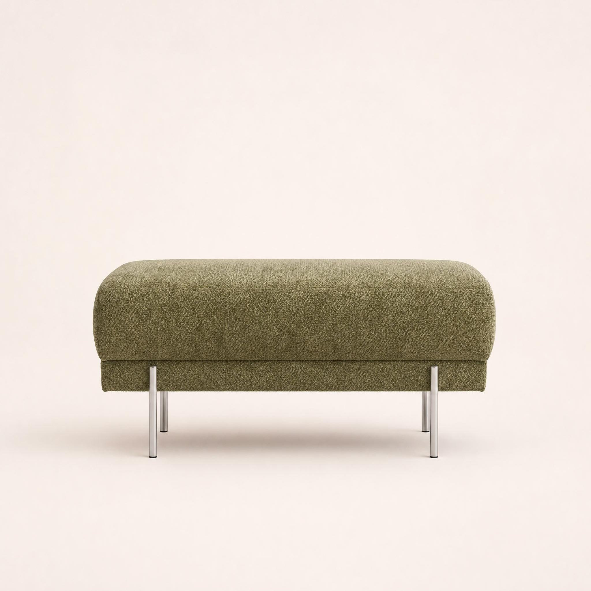 Voir la diapositive 4 : BEST MOBILIER Gabin - pouf en velours texturé