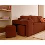 Voir la diapositive 4 : BEST MOBILIER Topaze - canapé d'angle réversible 4 places - convertible avec coffre, tablette et poufs - en velours côtelé