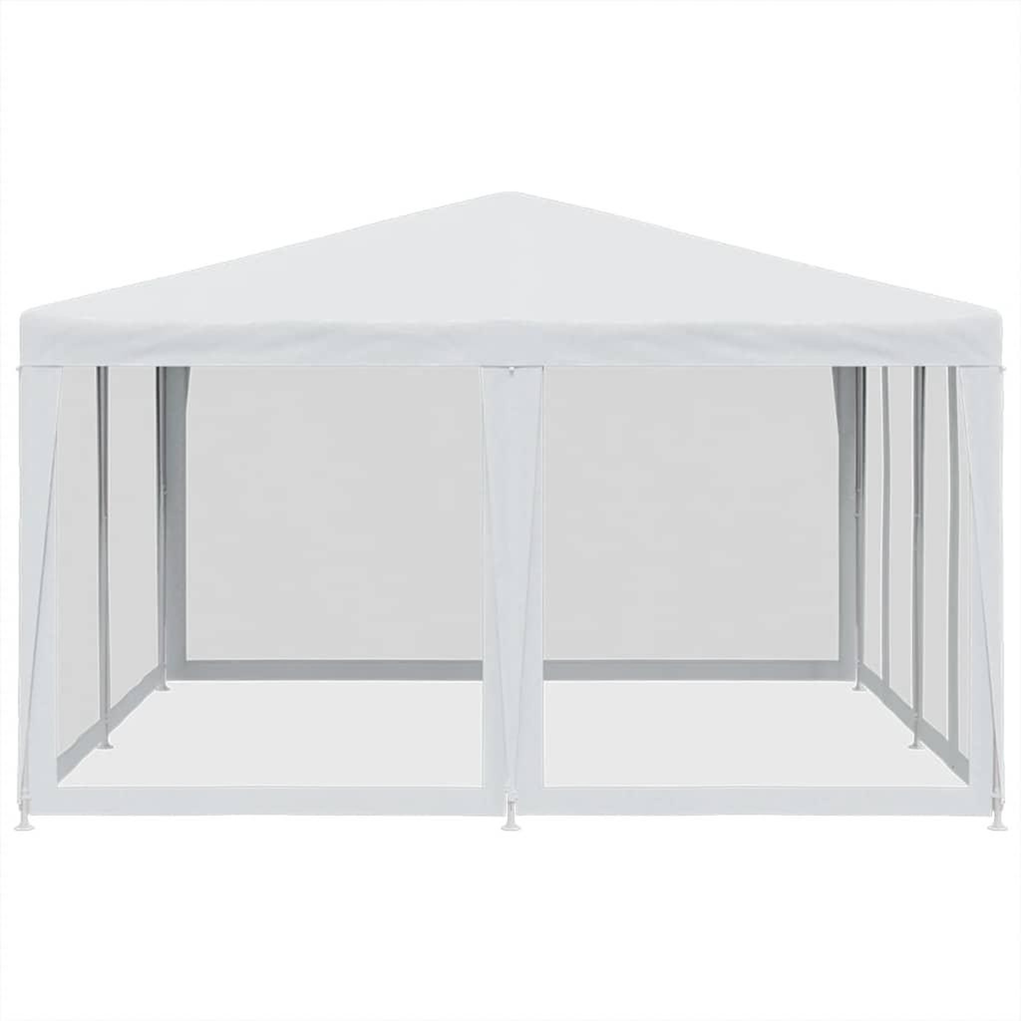Voir la diapositive 4 : VIDAXL Tente de fete avec 8 parois laterales en maille blanc 4x4m PEHD
