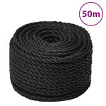 VIDAXL Corde de travail Noir 10 mm 50 m polypropylene