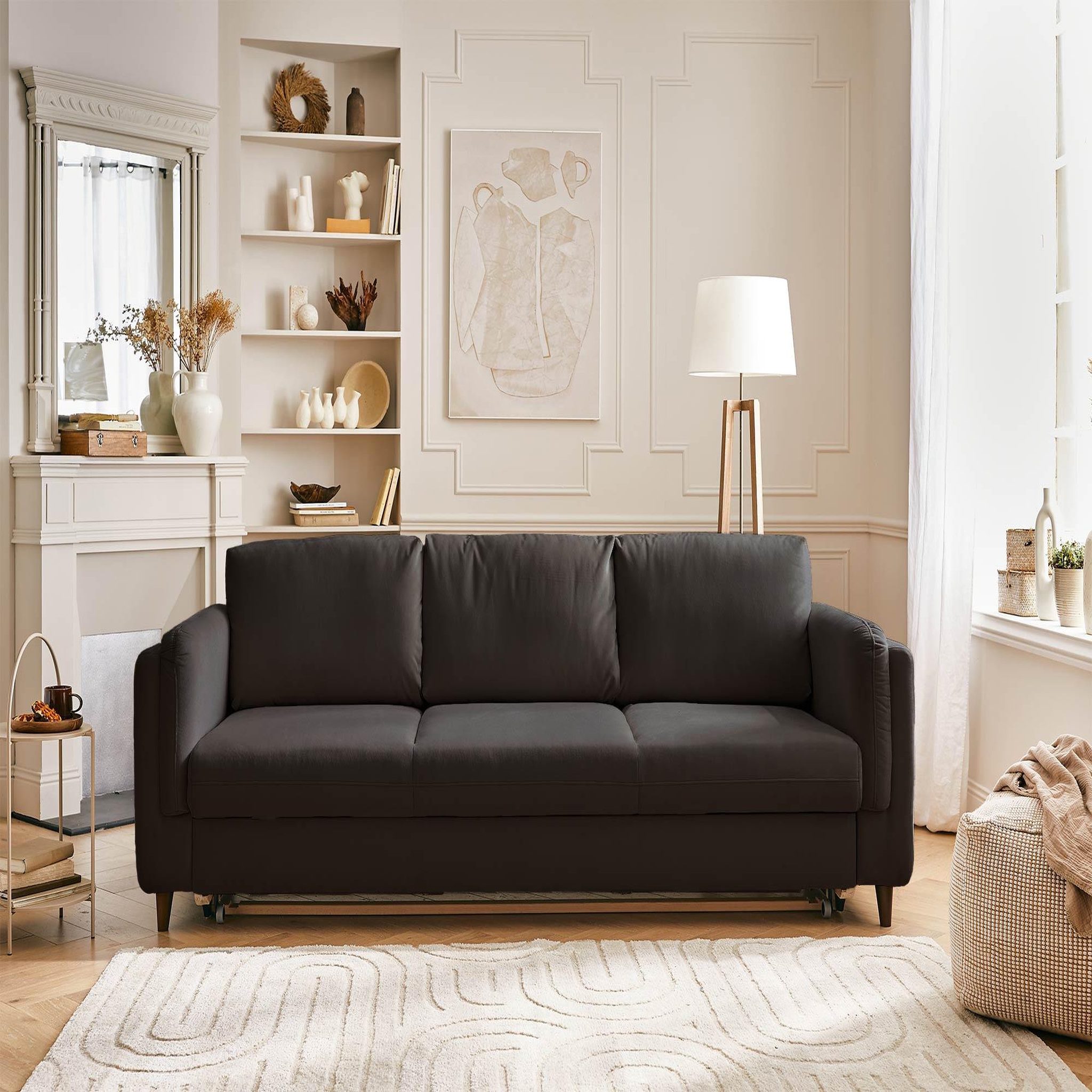Voir la diapositive 5 : BEST MOBILIER Brooke - canapé 3 places - convertible - en velours
