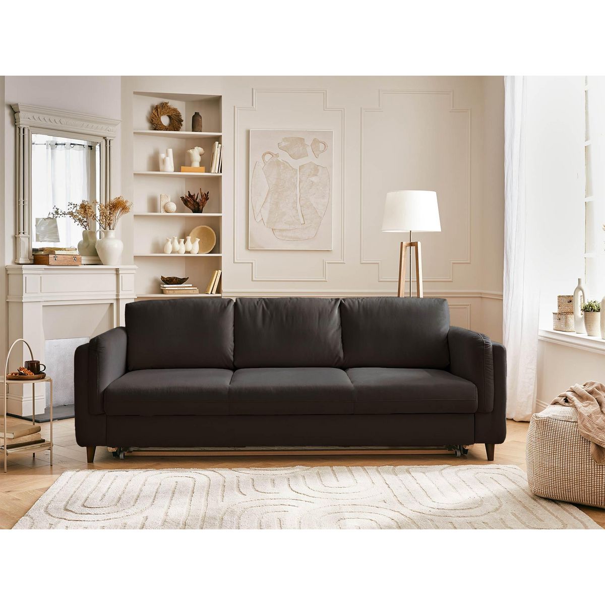 LISA DESIGN Brooke - canapé 3 places - convertible - en velours