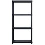 Voir la diapositive 3 : VIDAXL Etagere de rangement a 4 niveaux Noir 183x30,5x130 cm Plastique