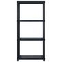 Voir la diapositive 3 : VIDAXL Etagere de rangement a 4 niveaux Noir 183x30,5x130 cm Plastique