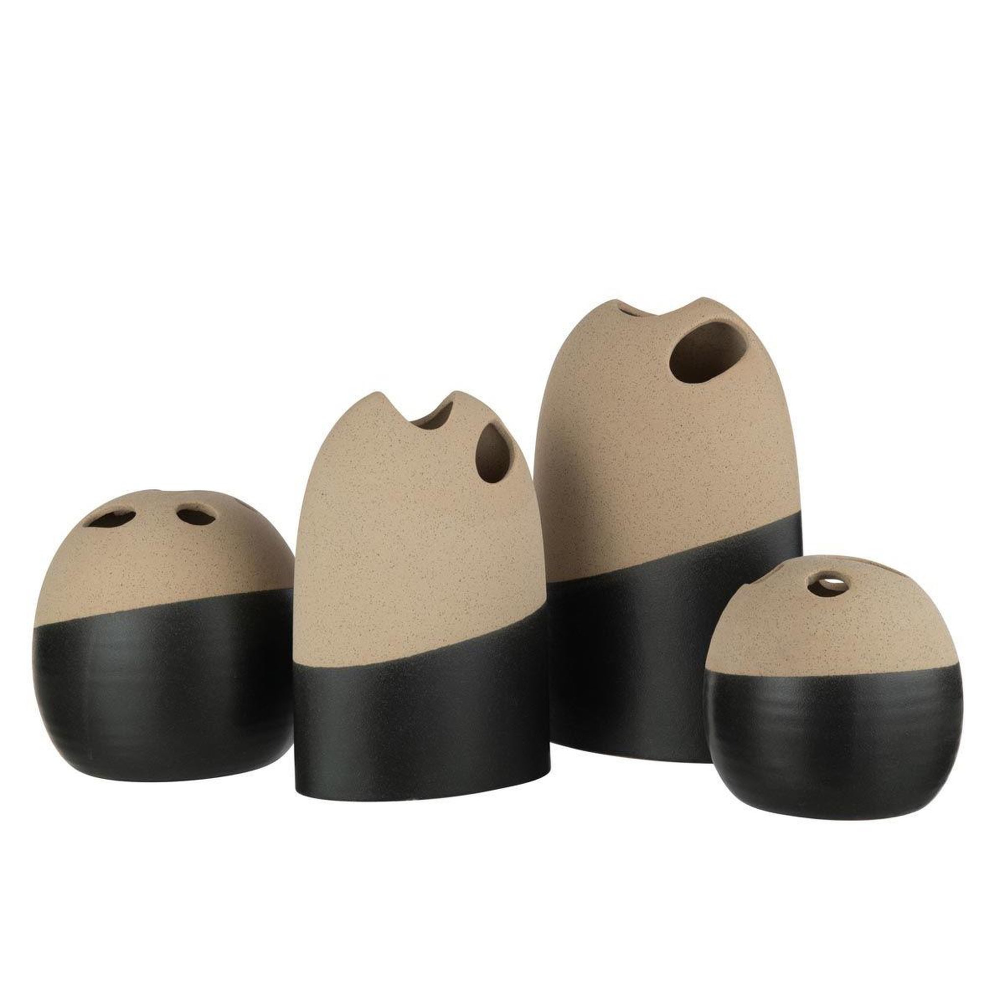 Voir la diapositive 2 : J-LINE Vase boule déco  black lombok  15cm noir
